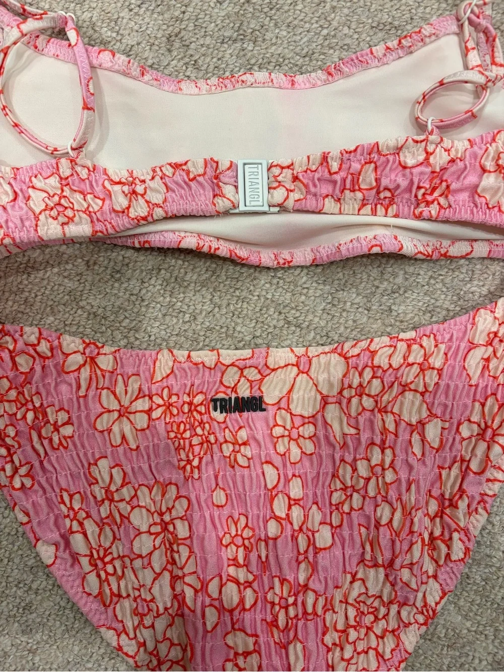 triangl swimwear Pink Floral Two-Piece Bikini
